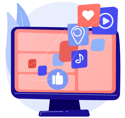 pc social media streaming connectivity icon